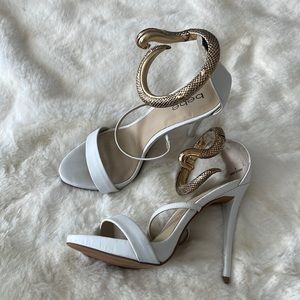White and gold heels